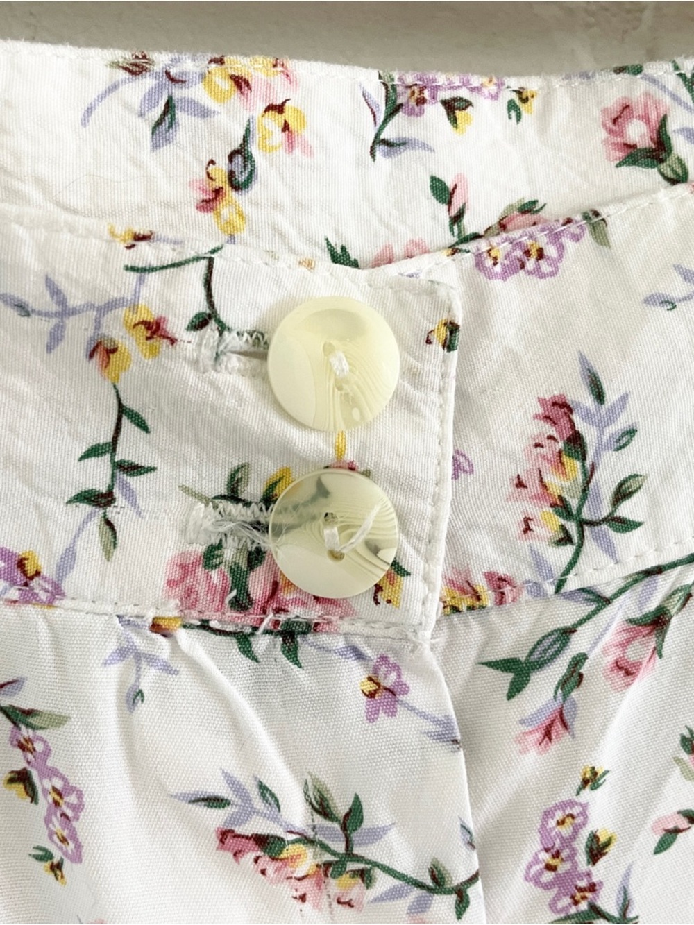 Vintage 90s Prairie Floral Button Front Midi Skirt Romantic 2 pockets Sz M/L - Picture 11 of 15